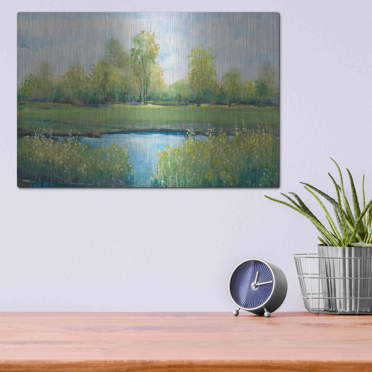 Luxe Metal Art 'Tranquil Park II' by Tim O'Toole, Metal Wall Art,16x12