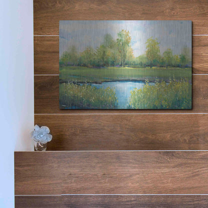 Luxe Metal Art 'Tranquil Park II' by Tim O'Toole, Metal Wall Art,16x12