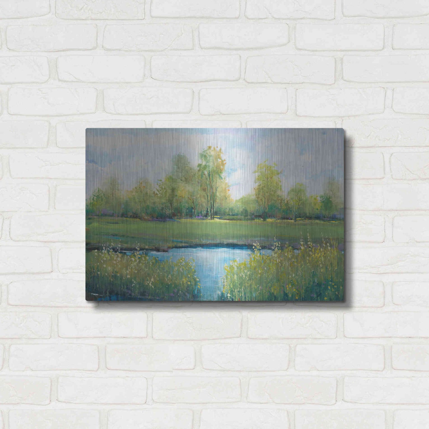 Luxe Metal Art 'Tranquil Park II' by Tim O'Toole, Metal Wall Art,24x16