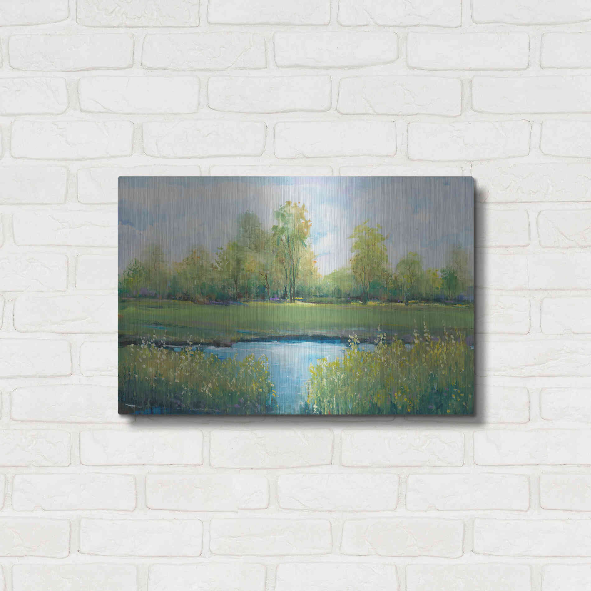 Luxe Metal Art 'Tranquil Park II' by Tim O'Toole, Metal Wall Art,24x16