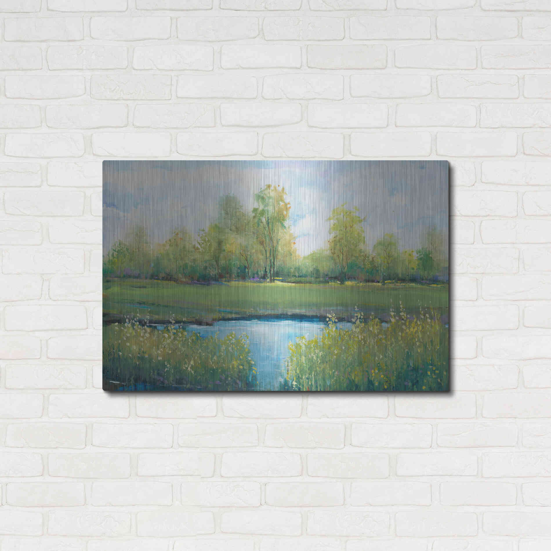 Luxe Metal Art 'Tranquil Park II' by Tim O'Toole, Metal Wall Art,36x24