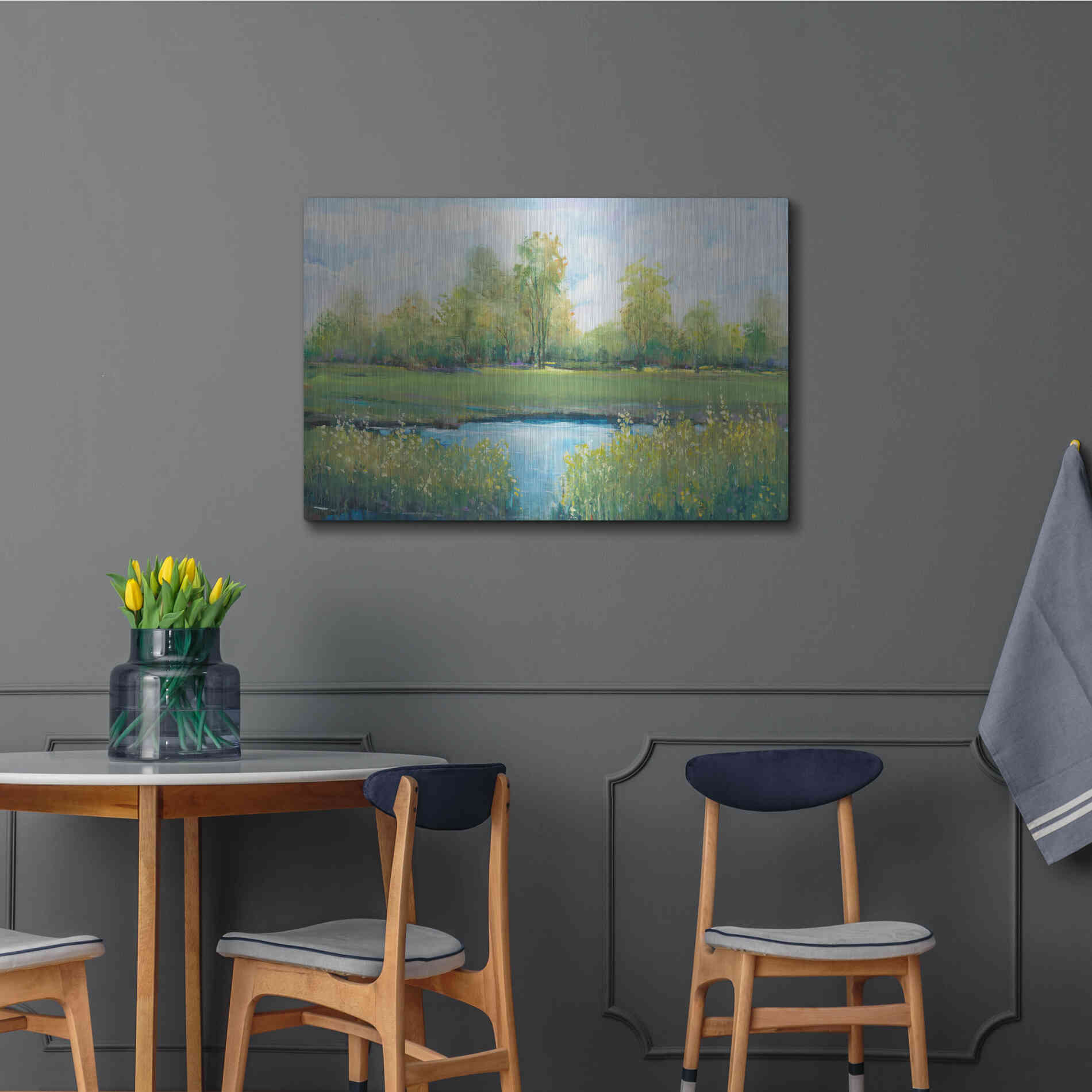 Luxe Metal Art 'Tranquil Park II' by Tim O'Toole, Metal Wall Art,36x24