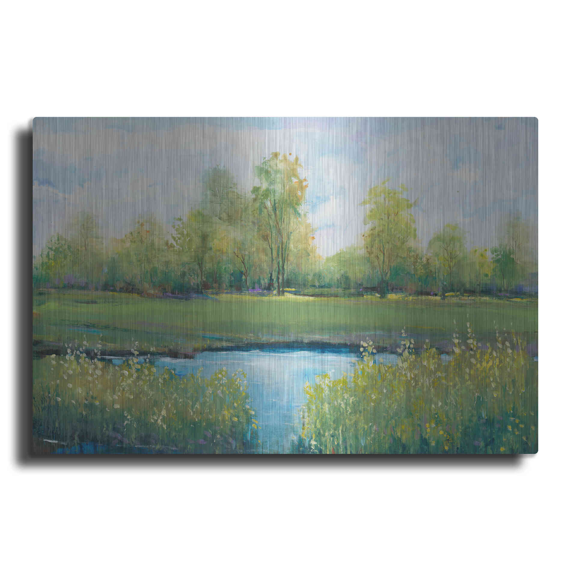 Luxe Metal Art 'Tranquil Park II' by Tim O'Toole, Metal Wall Art