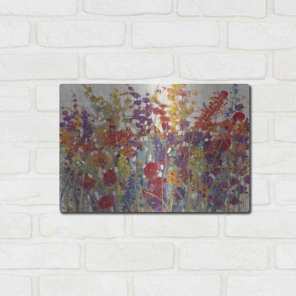 Luxe Metal Art 'Variety of Flowers II' by Tim O'Toole, Metal Wall Art,16x12