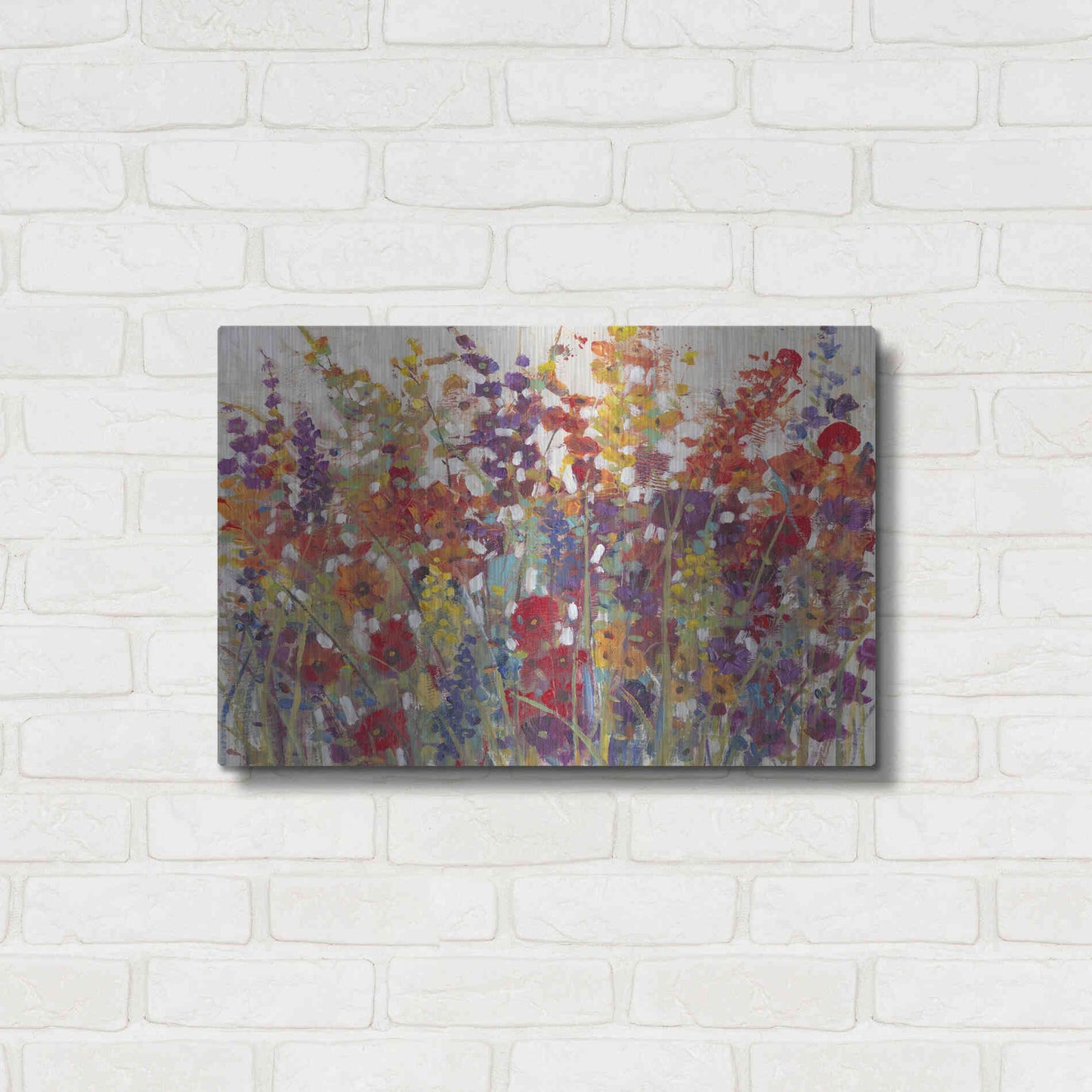 Luxe Metal Art 'Variety of Flowers II' by Tim O'Toole, Metal Wall Art,24x16