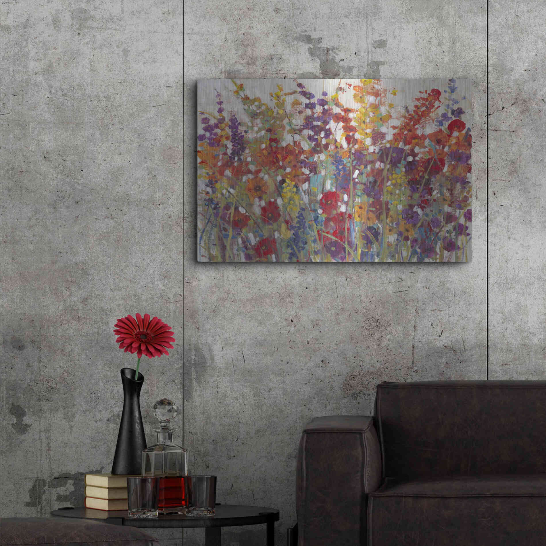 Luxe Metal Art 'Variety of Flowers II' by Tim O'Toole, Metal Wall Art,36x24