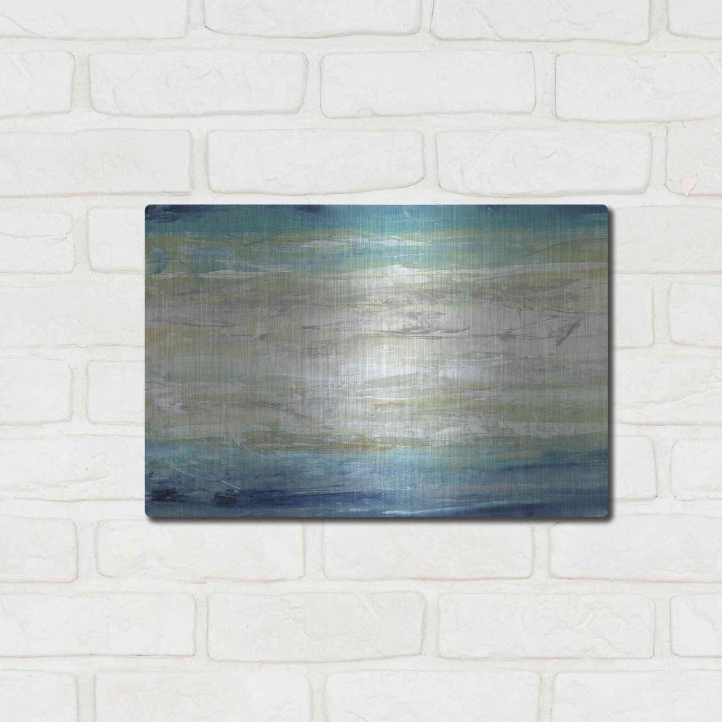 Luxe Metal Art 'Wave Length I' by Tim O'Toole, Metal Wall Art,16x12