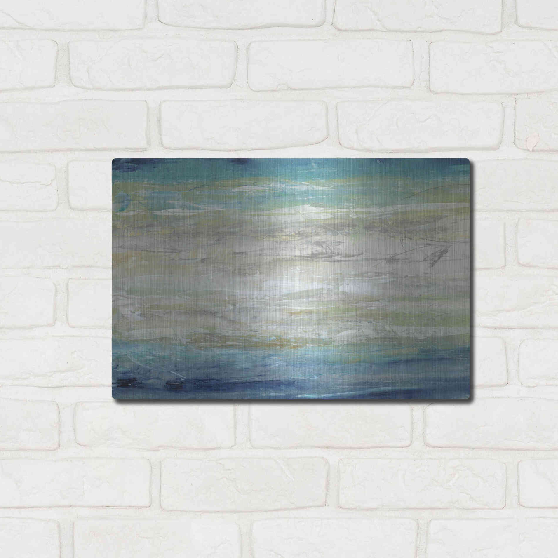 Luxe Metal Art 'Wave Length I' by Tim O'Toole, Metal Wall Art,16x12