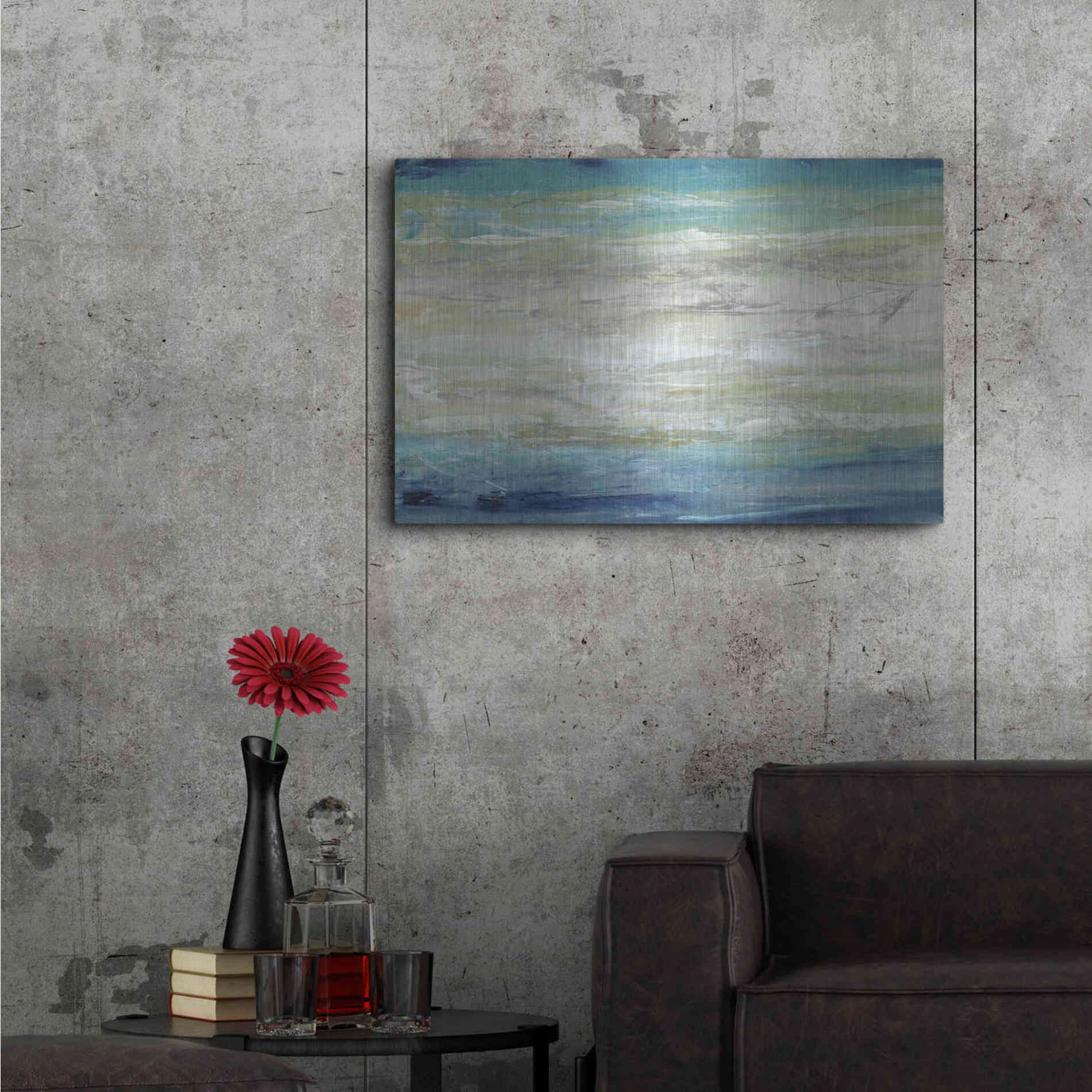 Luxe Metal Art 'Wave Length I' by Tim O'Toole, Metal Wall Art,36x24