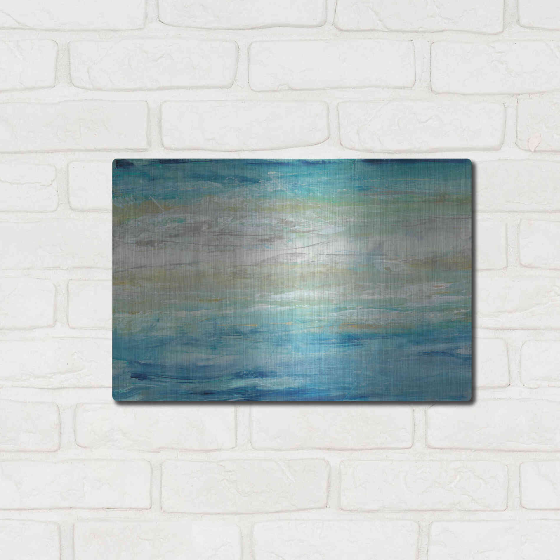 Luxe Metal Art 'Wave Length II' by Tim O'Toole, Metal Wall Art,16x12