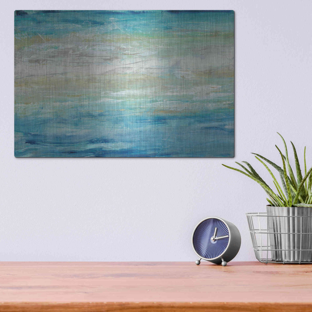Luxe Metal Art 'Wave Length II' by Tim O'Toole, Metal Wall Art,16x12