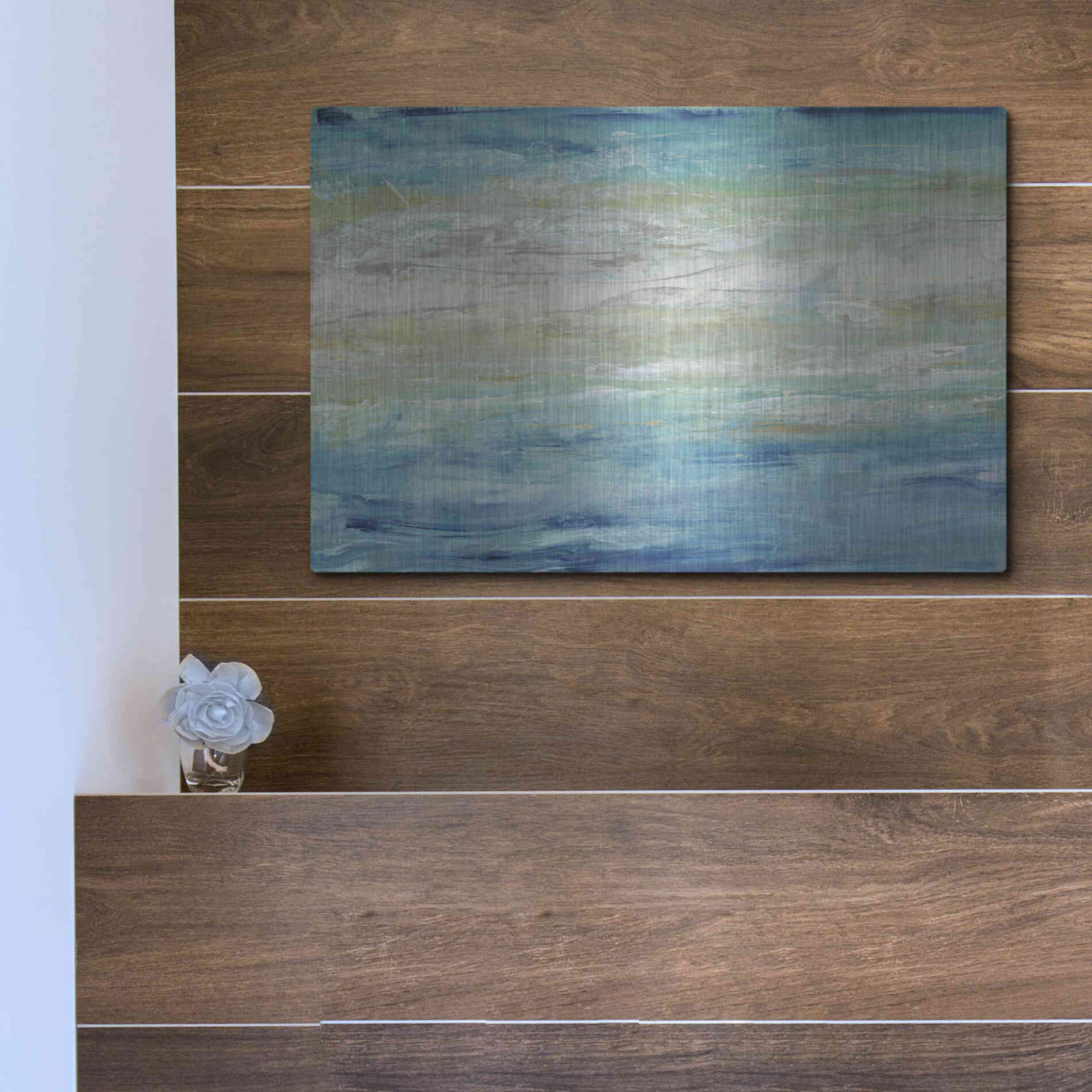 Luxe Metal Art 'Wave Length II' by Tim O'Toole, Metal Wall Art,16x12