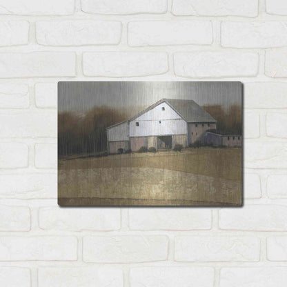 Luxe Metal Art 'White Barn View I' by Tim O'Toole, Metal Wall Art,16x12