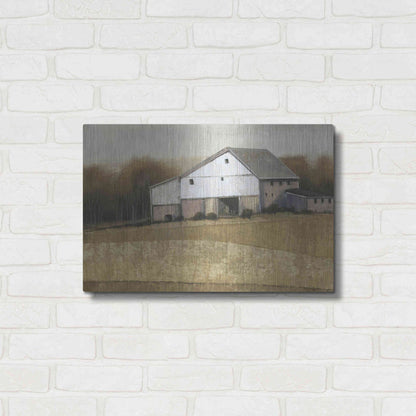 Luxe Metal Art 'White Barn View I' by Tim O'Toole, Metal Wall Art,24x16