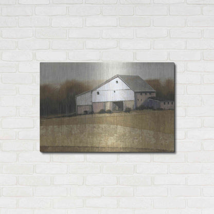 Luxe Metal Art 'White Barn View I' by Tim O'Toole, Metal Wall Art,36x24