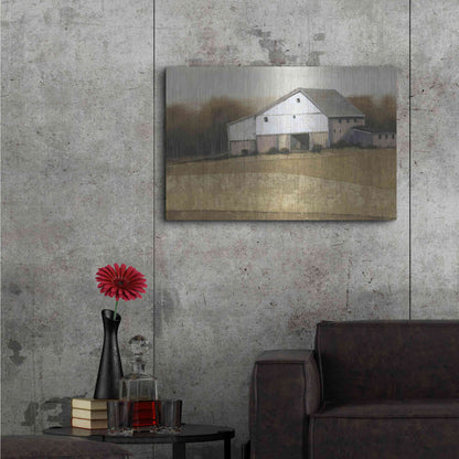 Luxe Metal Art 'White Barn View I' by Tim O'Toole, Metal Wall Art,36x24