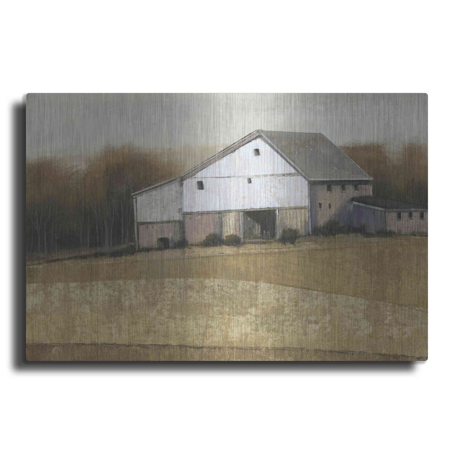 Luxe Metal Art 'White Barn View I' by Tim O'Toole, Metal Wall Art