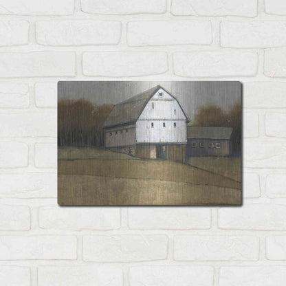 Luxe Metal Art 'White Barn View II' by Tim O'Toole, Metal Wall Art,16x12