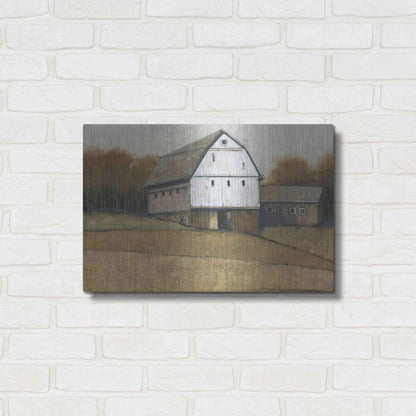 Luxe Metal Art 'White Barn View II' by Tim O'Toole, Metal Wall Art,24x16