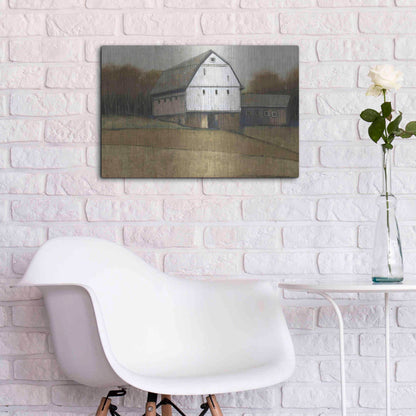 Luxe Metal Art 'White Barn View II' by Tim O'Toole, Metal Wall Art,24x16
