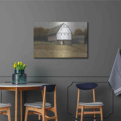 Luxe Metal Art 'White Barn View II' by Tim O'Toole, Metal Wall Art,36x24