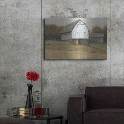 Luxe Metal Art 'White Barn View II' by Tim O'Toole, Metal Wall Art,36x24