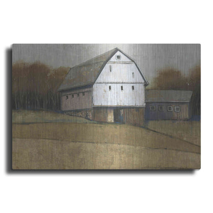 Luxe Metal Art 'White Barn View II' by Tim O'Toole, Metal Wall Art