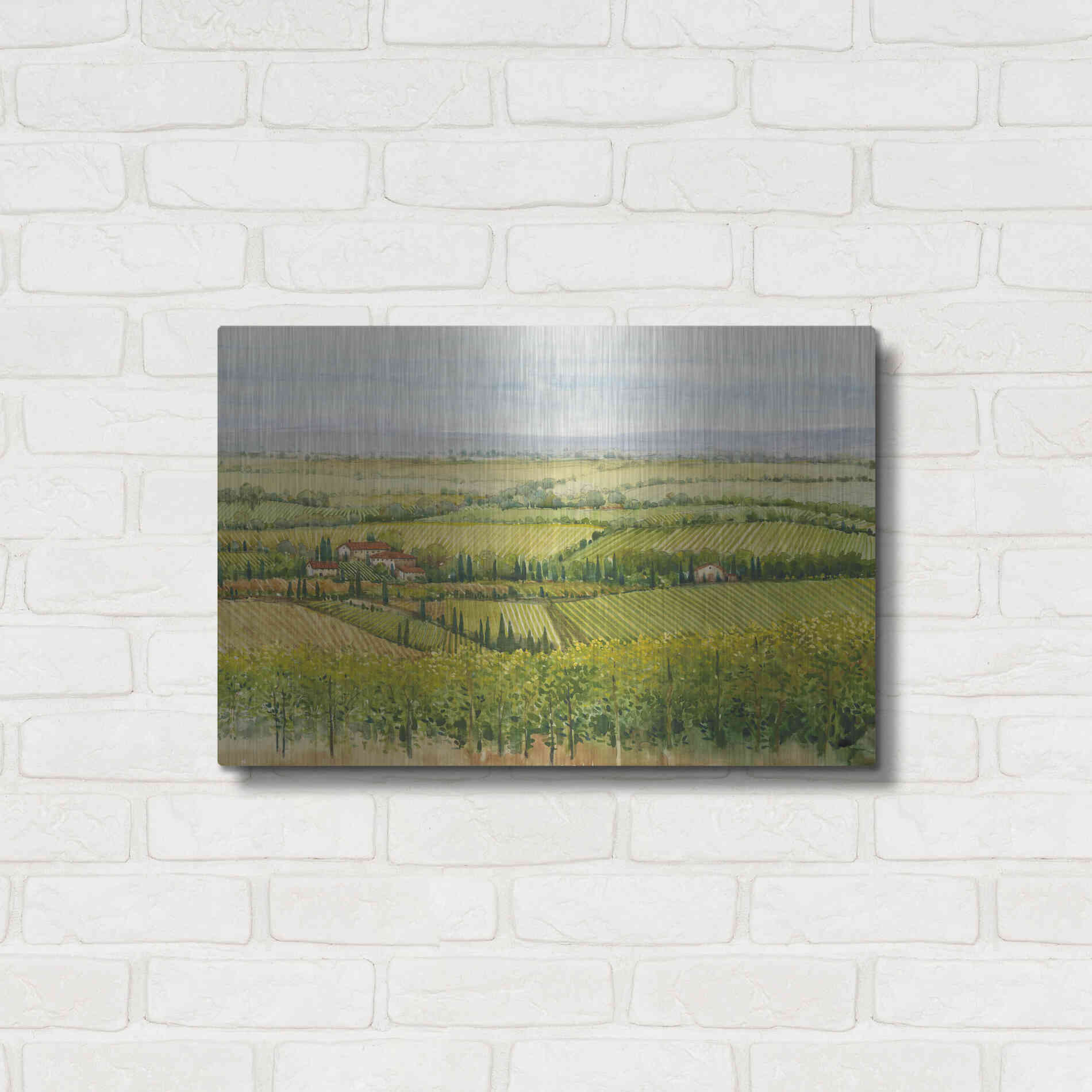 Luxe Metal Art 'Wine Country View I' by Tim O'Toole, Metal Wall Art,24x16