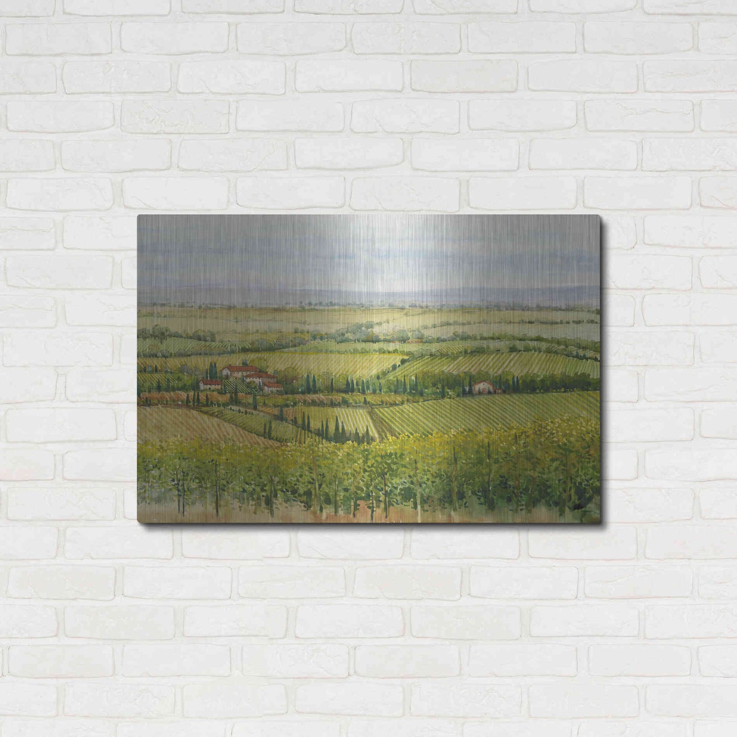 Luxe Metal Art 'Wine Country View I' by Tim O'Toole, Metal Wall Art,36x24