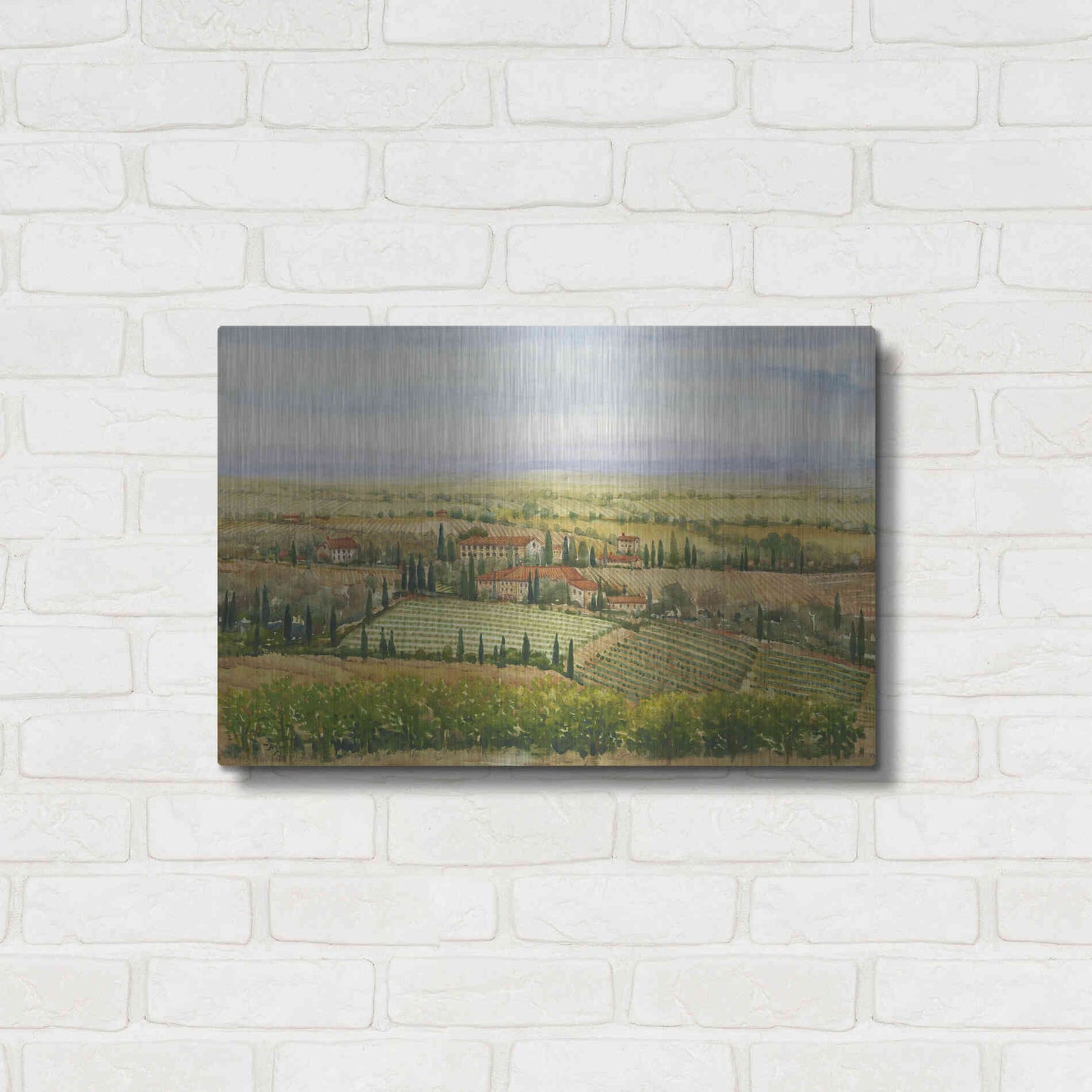 Luxe Metal Art 'Wine Country View II' by Tim O'Toole, Metal Wall Art,24x16