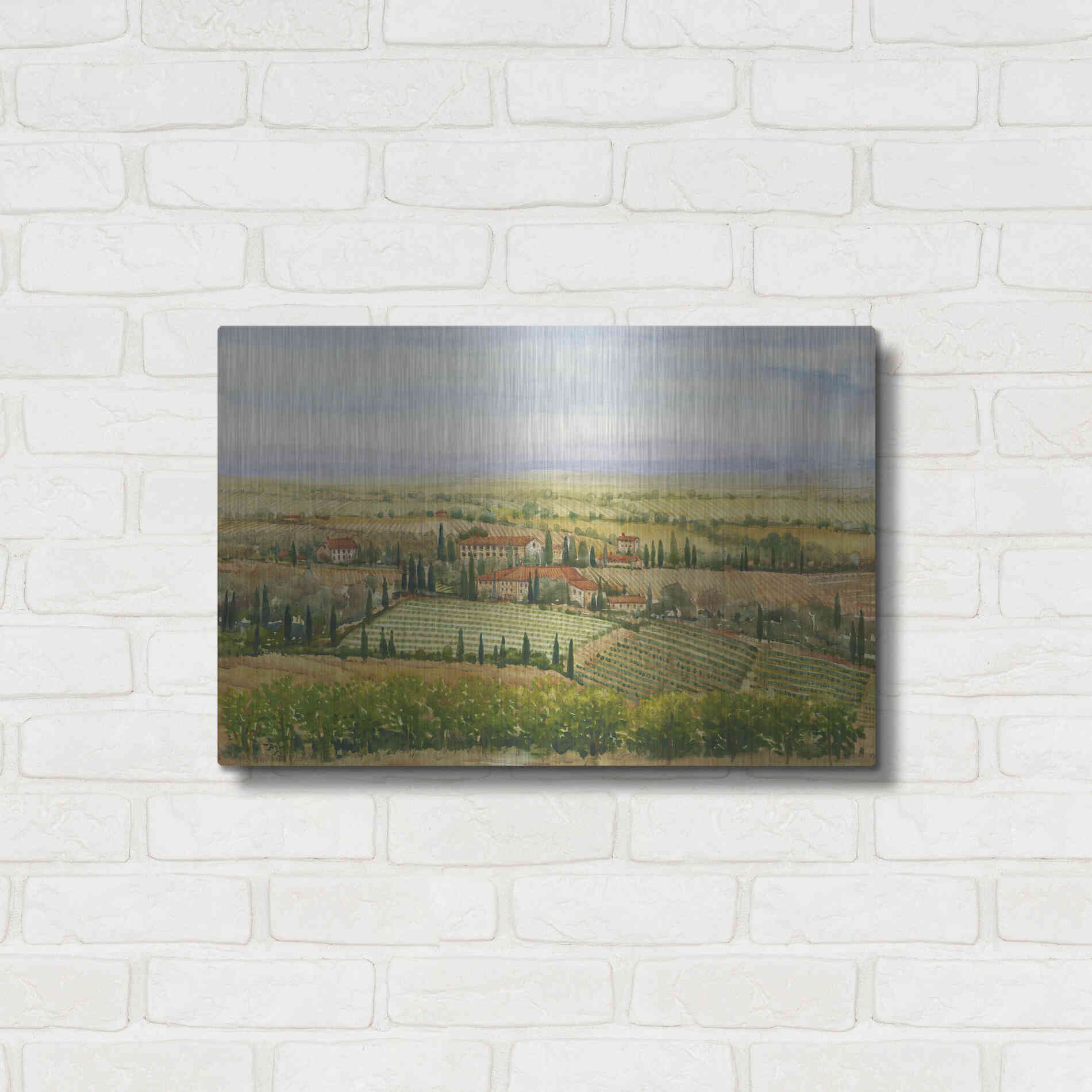 Luxe Metal Art 'Wine Country View II' by Tim O'Toole, Metal Wall Art,24x16