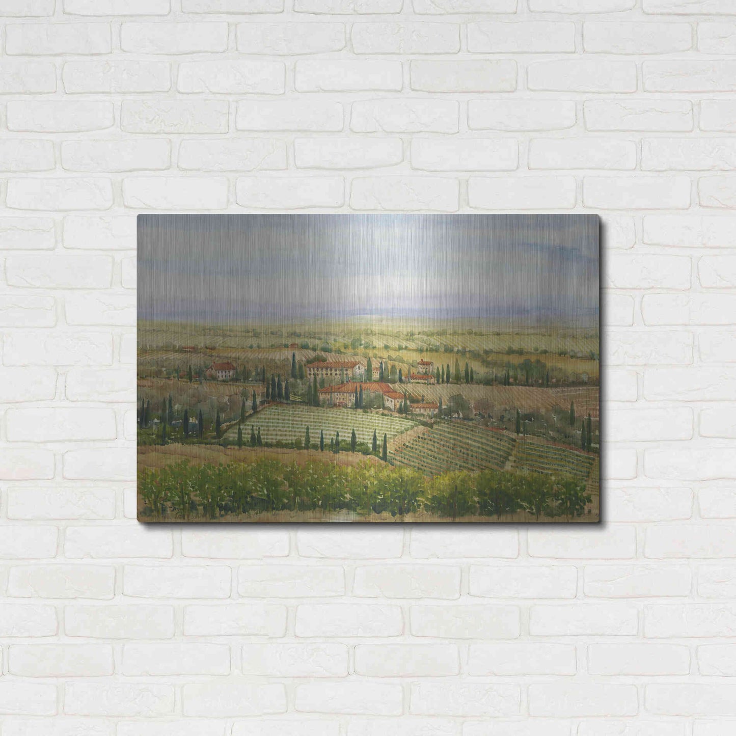 Luxe Metal Art 'Wine Country View II' by Tim O'Toole, Metal Wall Art,36x24