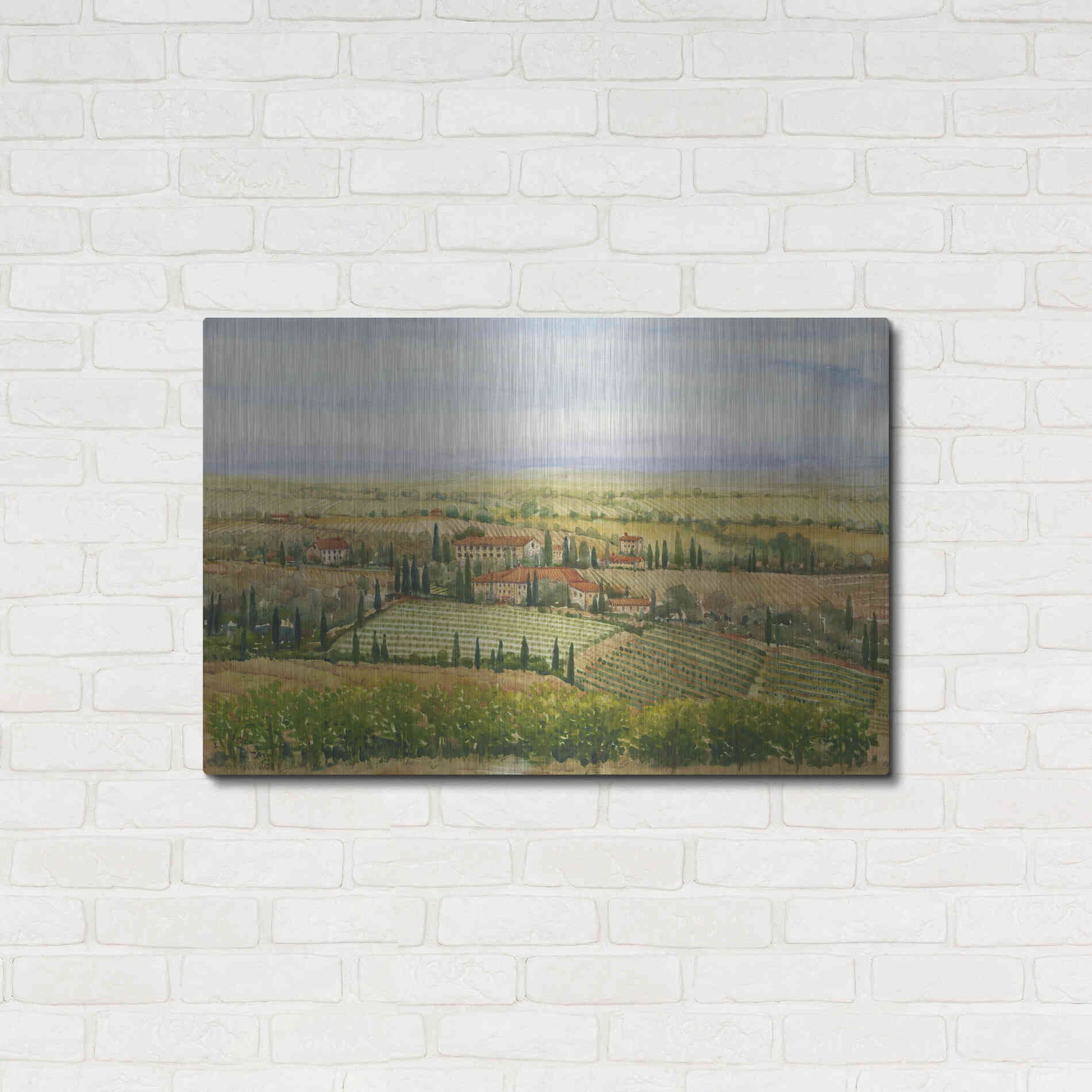 Luxe Metal Art 'Wine Country View II' by Tim O'Toole, Metal Wall Art,36x24