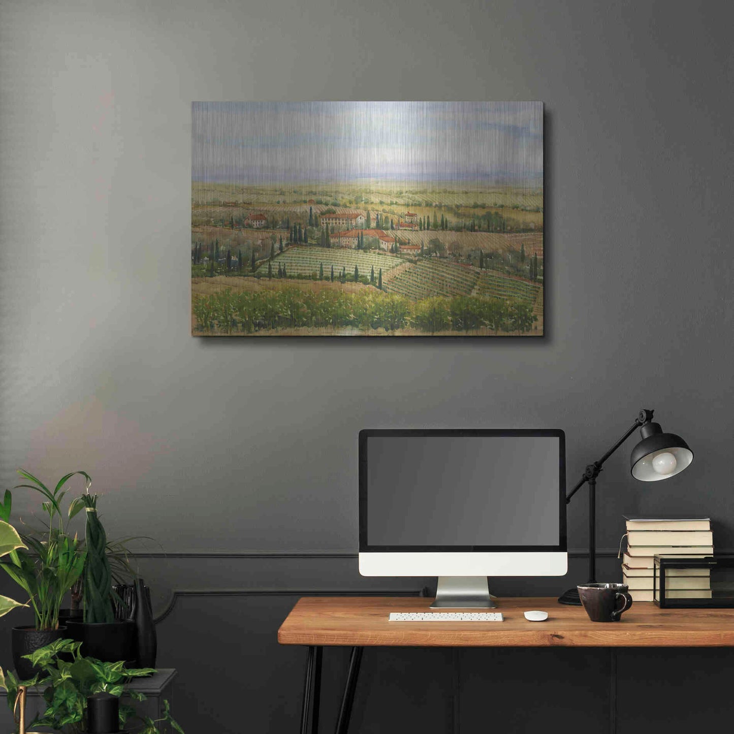 Luxe Metal Art 'Wine Country View II' by Tim O'Toole, Metal Wall Art,36x24