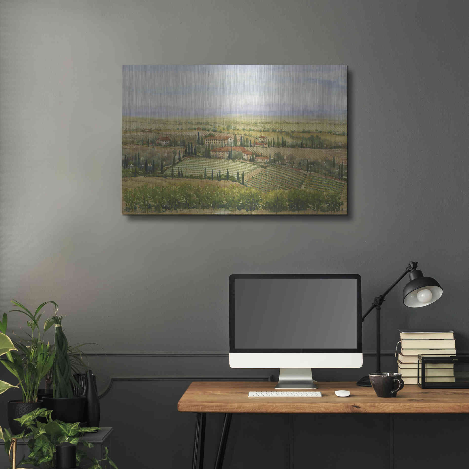Luxe Metal Art 'Wine Country View II' by Tim O'Toole, Metal Wall Art,36x24