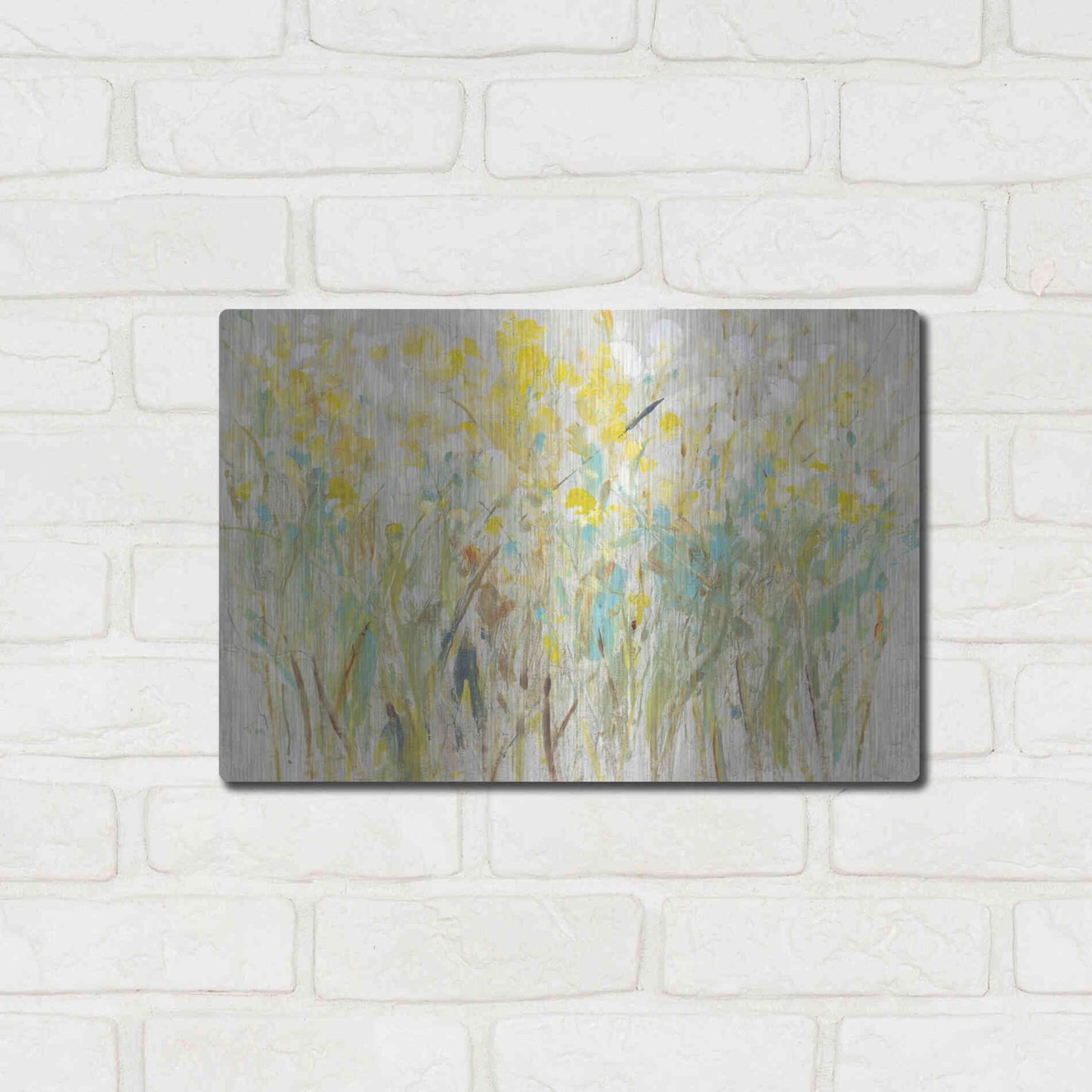 Luxe Metal Art 'Floral Cluster I' by Tim O'Toole, Metal Wall Art,16x12