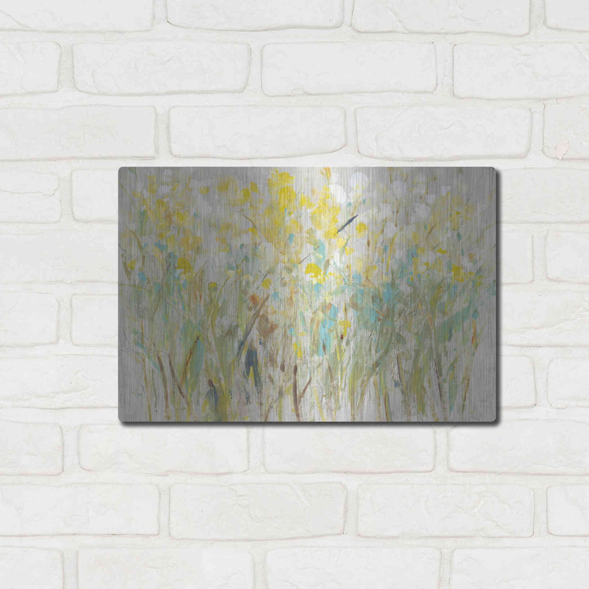 Luxe Metal Art 'Floral Cluster I' by Tim O'Toole, Metal Wall Art,16x12