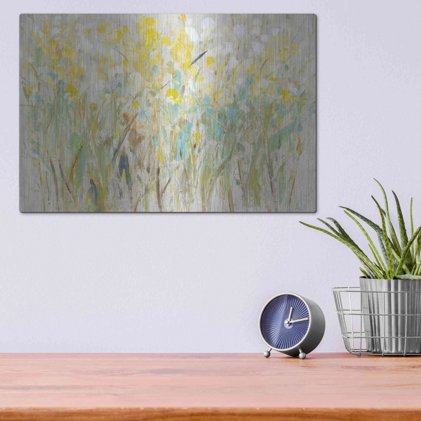 Luxe Metal Art 'Floral Cluster I' by Tim O'Toole, Metal Wall Art,16x12