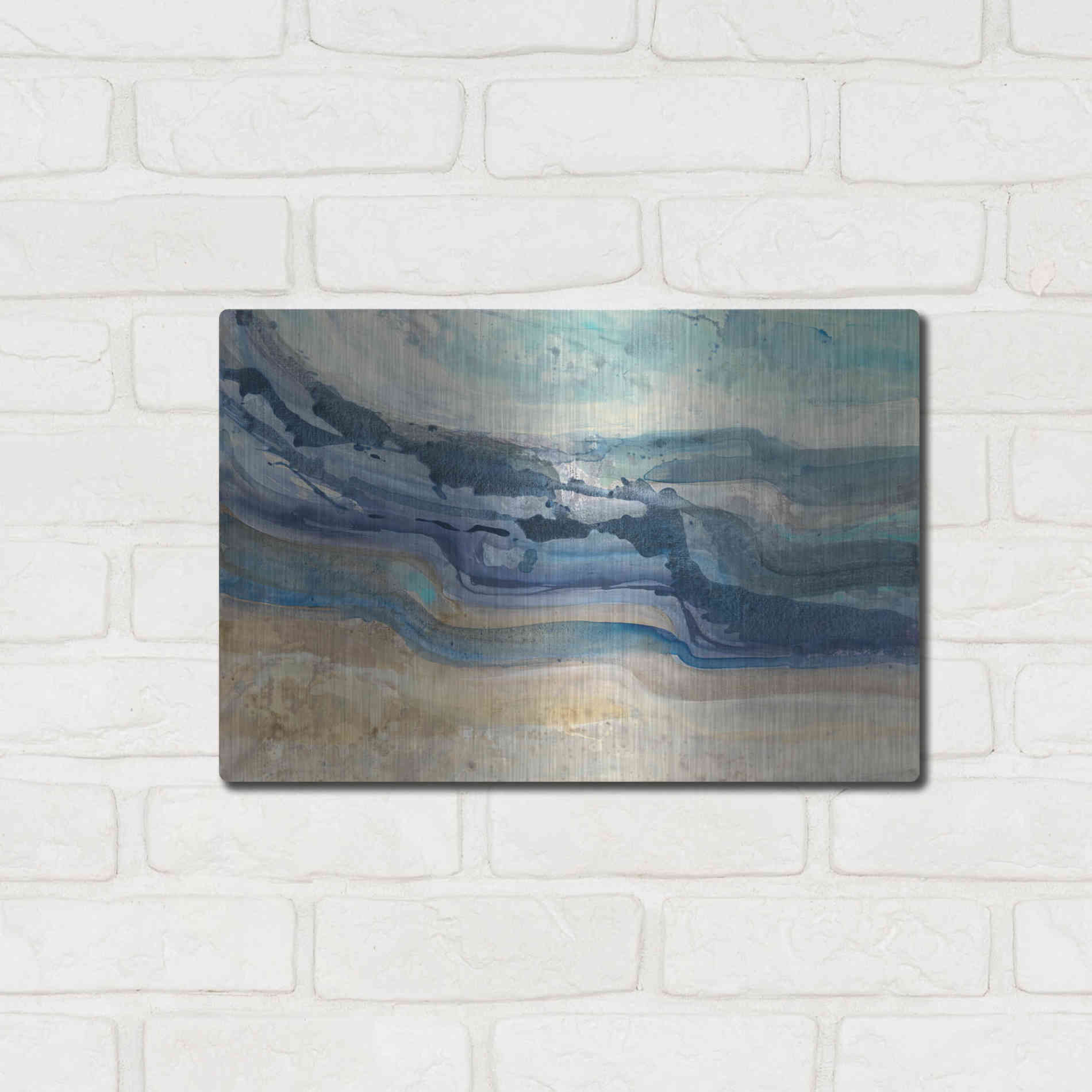 Luxe Metal Art 'Currents' by Albena Hristova, Metal Wall Art,16x12