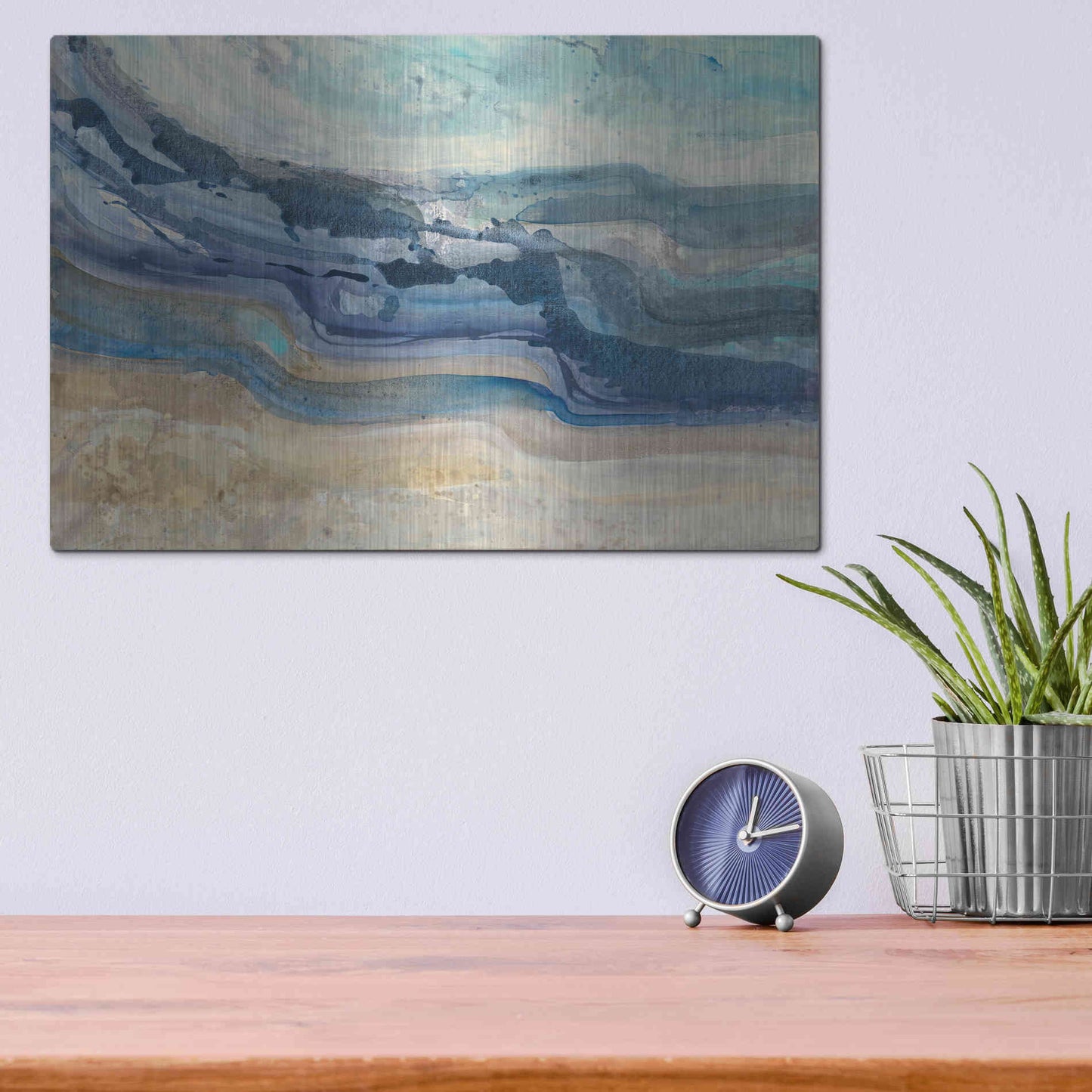 Luxe Metal Art 'Currents' by Albena Hristova, Metal Wall Art,16x12