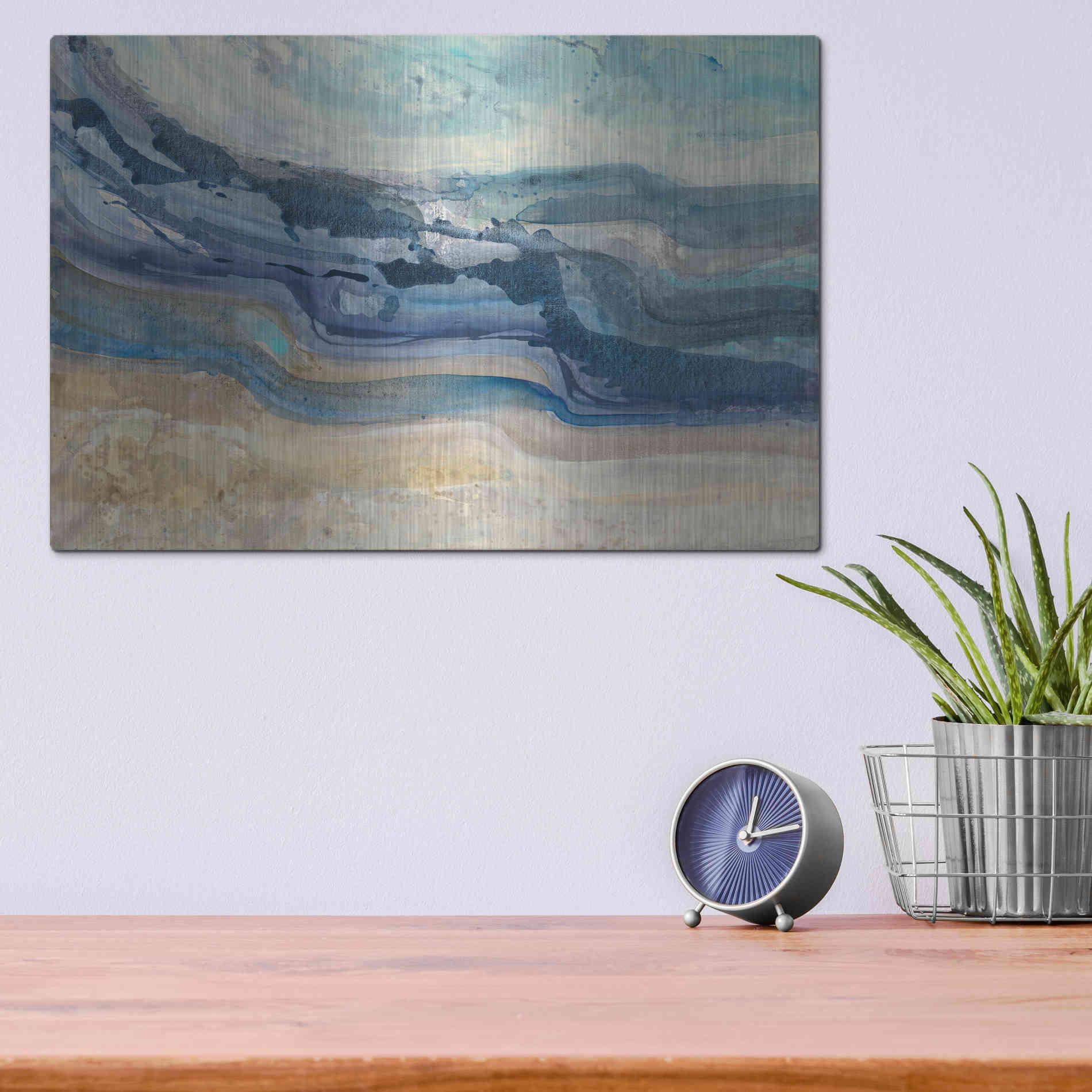 Luxe Metal Art 'Currents' by Albena Hristova, Metal Wall Art,16x12