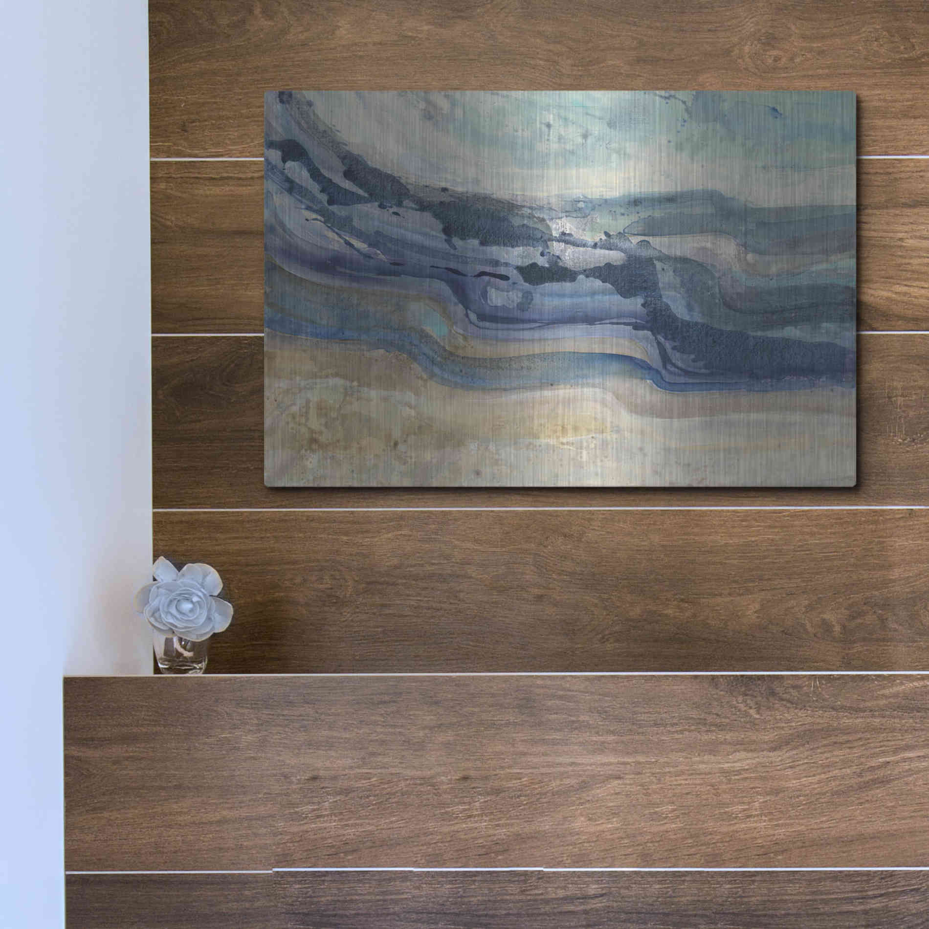 Luxe Metal Art 'Currents' by Albena Hristova, Metal Wall Art,16x12