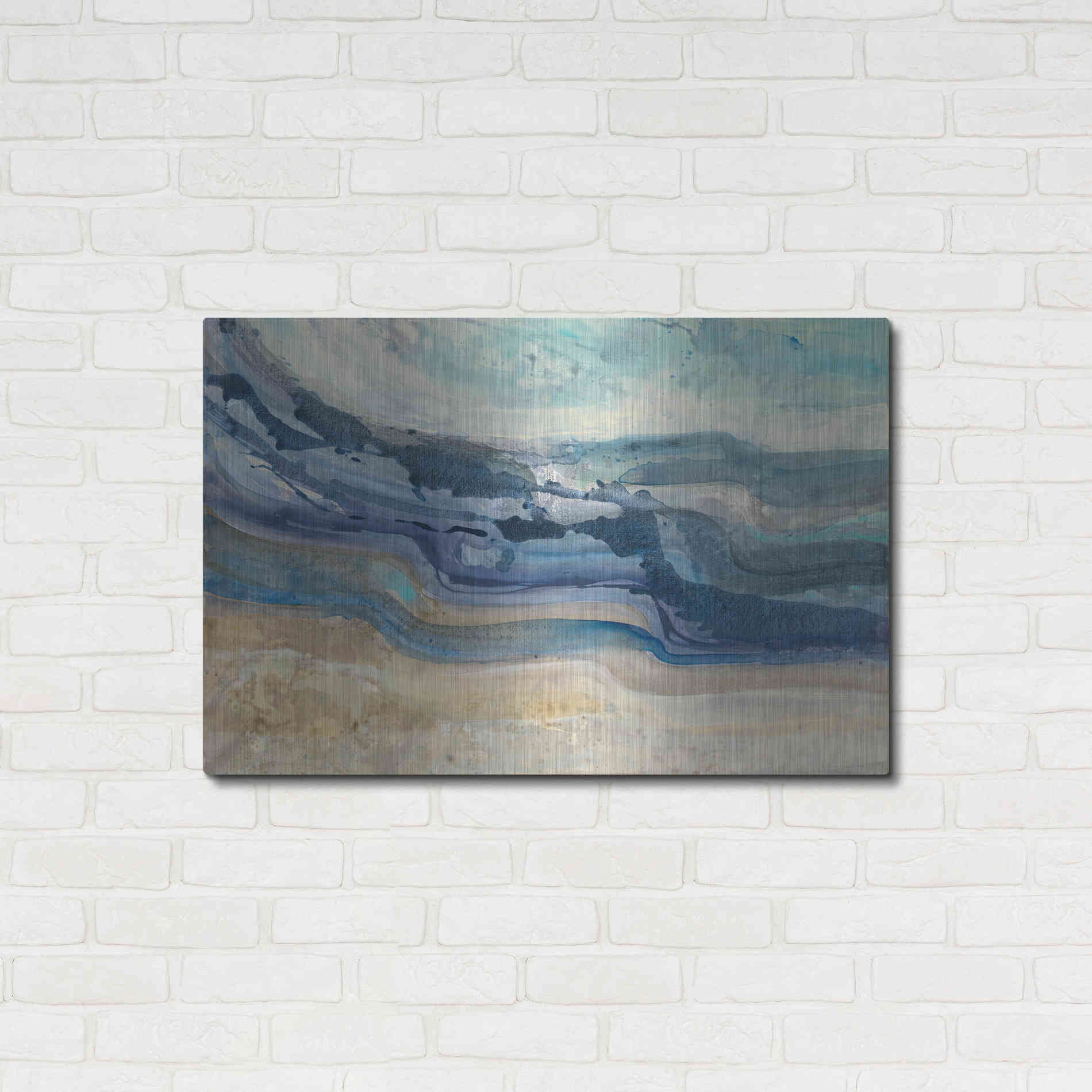 Luxe Metal Art 'Currents' by Albena Hristova, Metal Wall Art,36x24