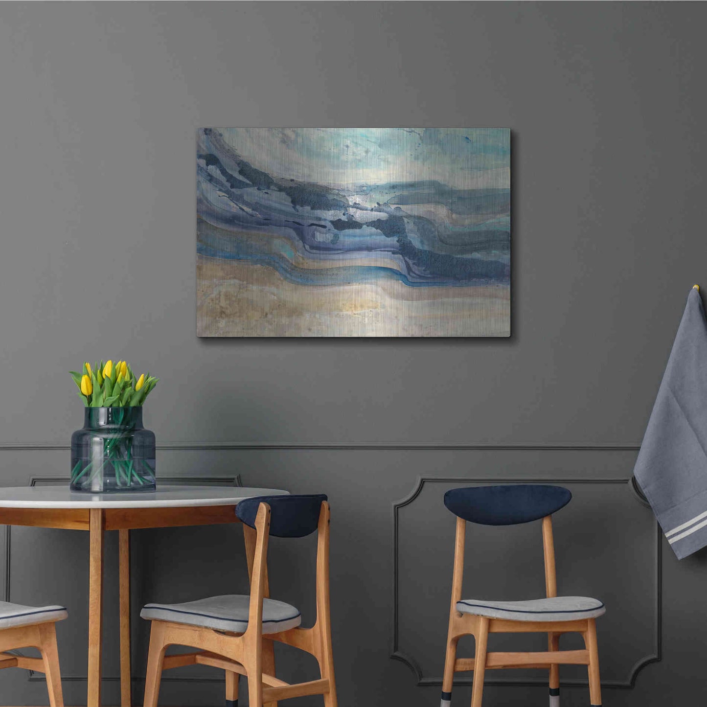 Luxe Metal Art 'Currents' by Albena Hristova, Metal Wall Art,36x24