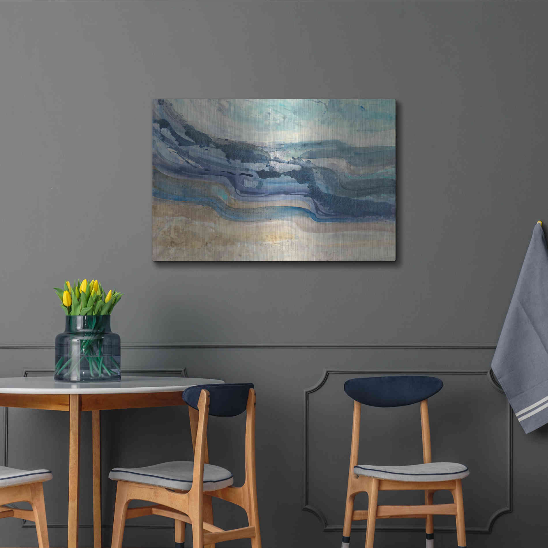 Luxe Metal Art 'Currents' by Albena Hristova, Metal Wall Art,36x24