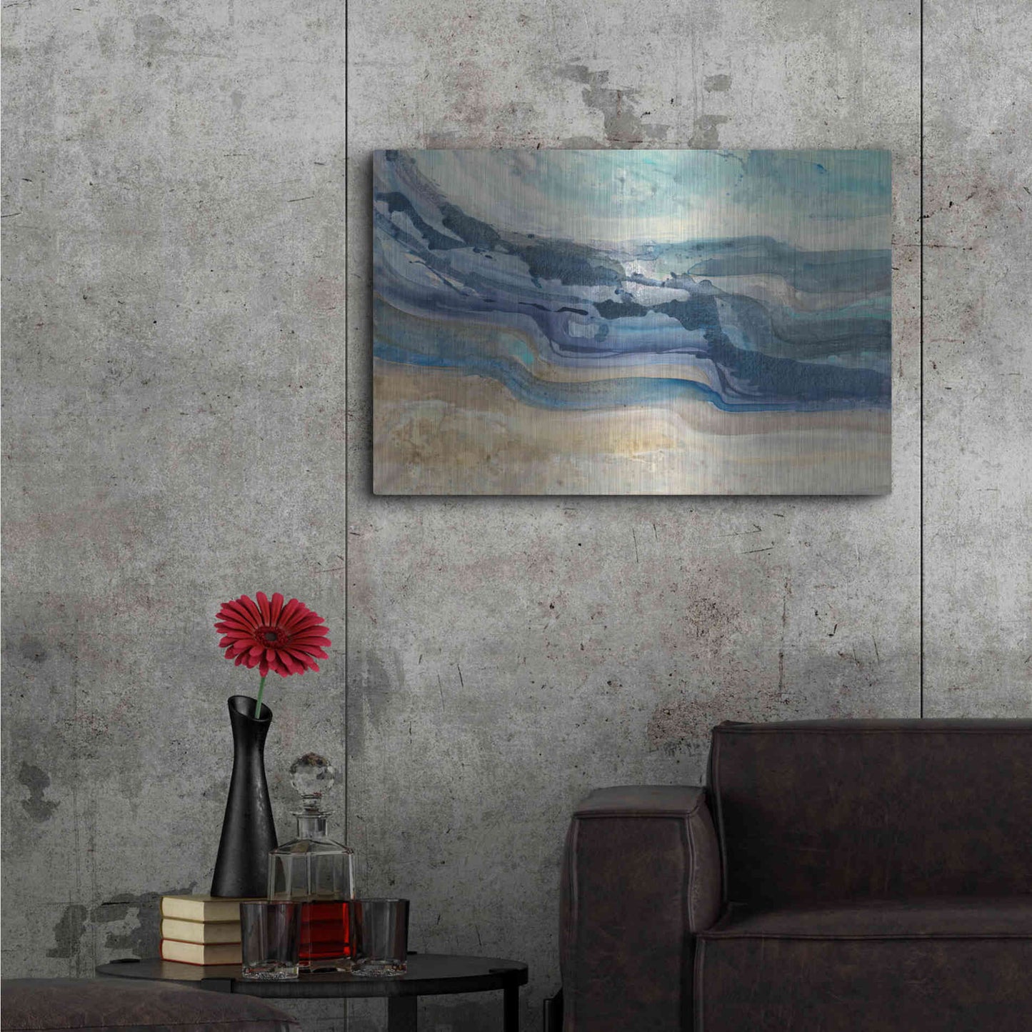 Luxe Metal Art 'Currents' by Albena Hristova, Metal Wall Art,36x24