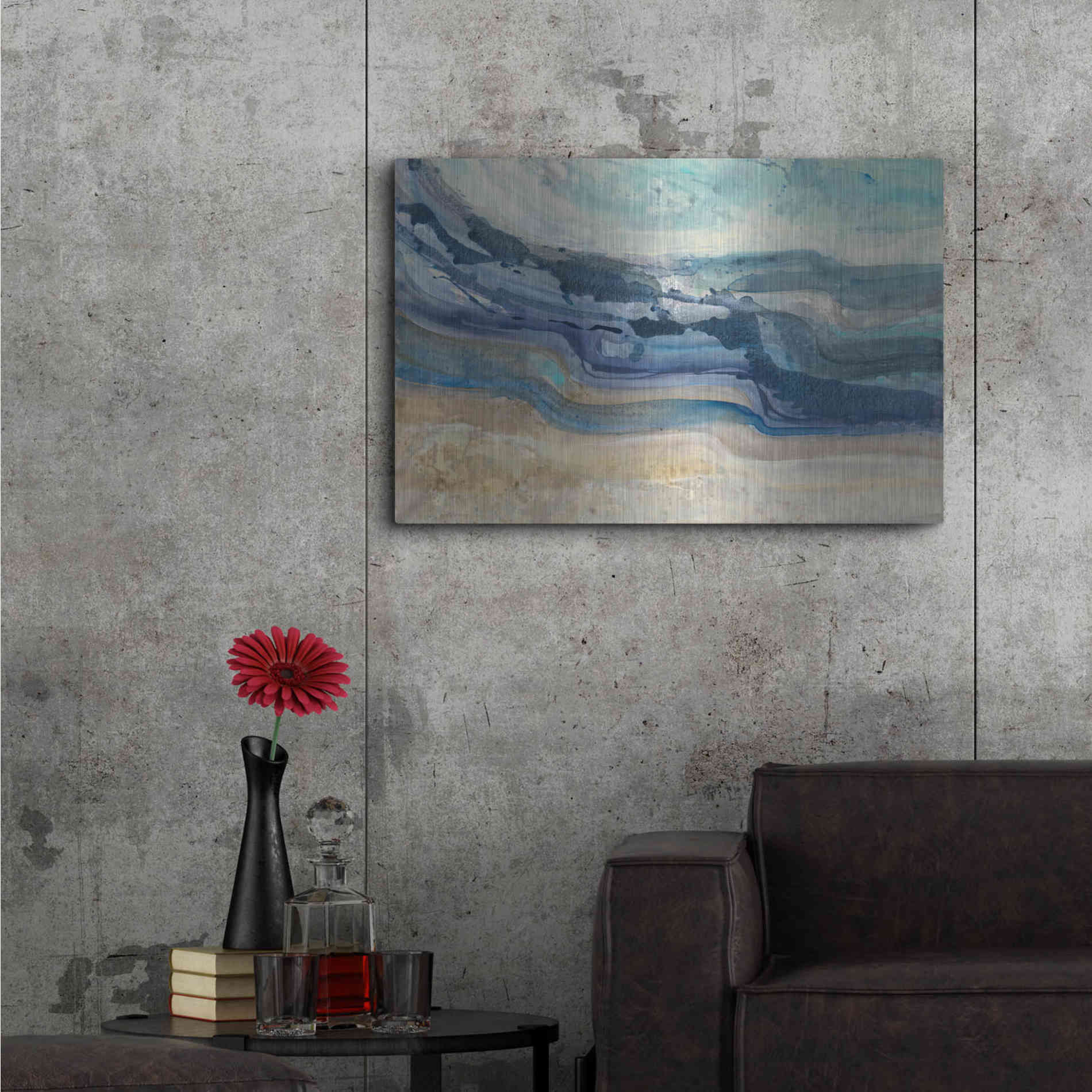 Luxe Metal Art 'Currents' by Albena Hristova, Metal Wall Art,36x24
