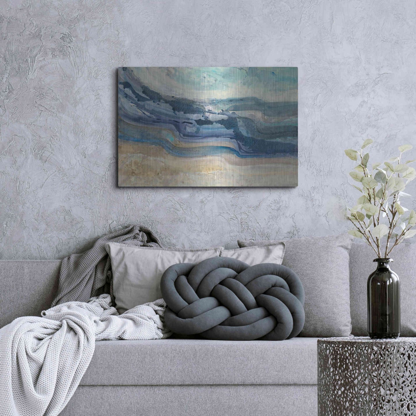 Luxe Metal Art 'Currents' by Albena Hristova, Metal Wall Art,36x24