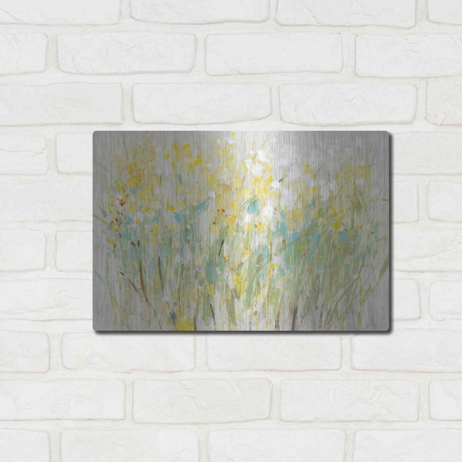 Luxe Metal Art 'Floral Cluster II' by Tim O'Toole, Metal Wall Art,16x12