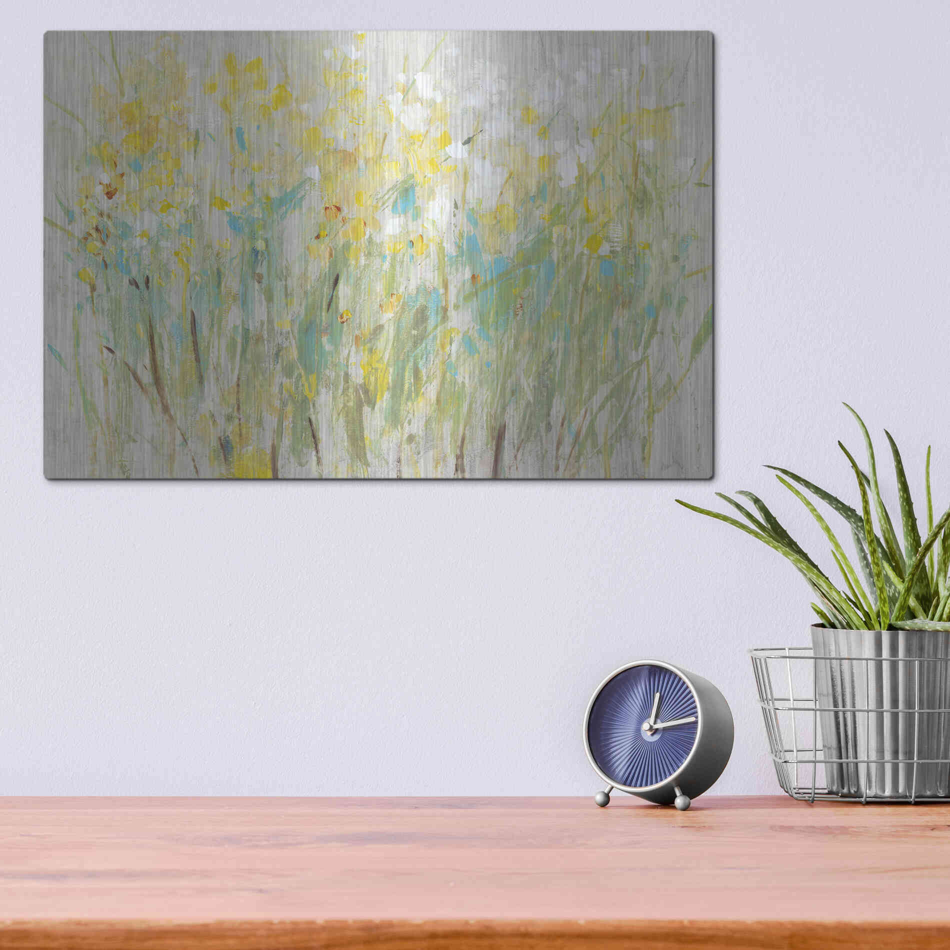 Luxe Metal Art 'Floral Cluster II' by Tim O'Toole, Metal Wall Art,16x12